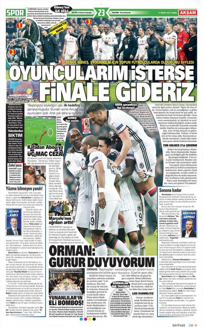 17 Mart 2017 | İşte gazetelerin Beşiktaş manşetleri - Görsel 11