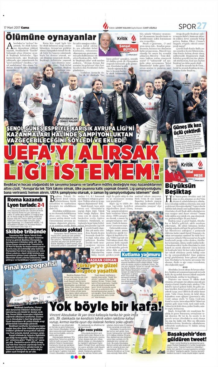 17 Mart 2017 | İşte gazetelerin Beşiktaş manşetleri - Görsel 19