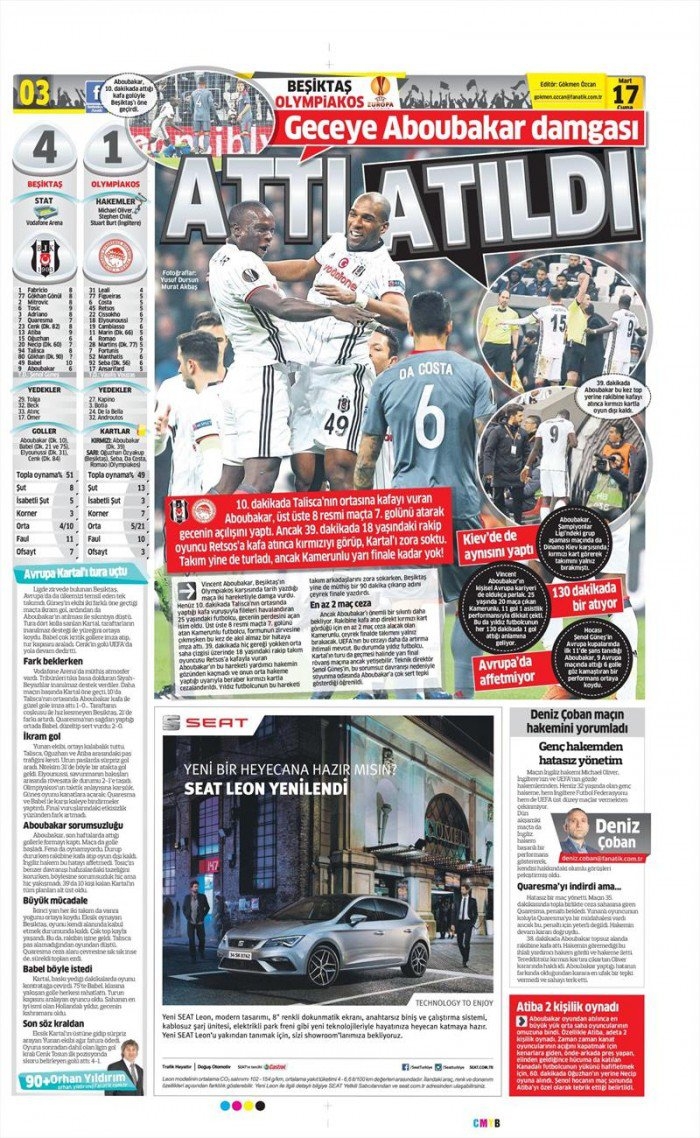 17 Mart 2017 | İşte gazetelerin Beşiktaş manşetleri - Görsel 3