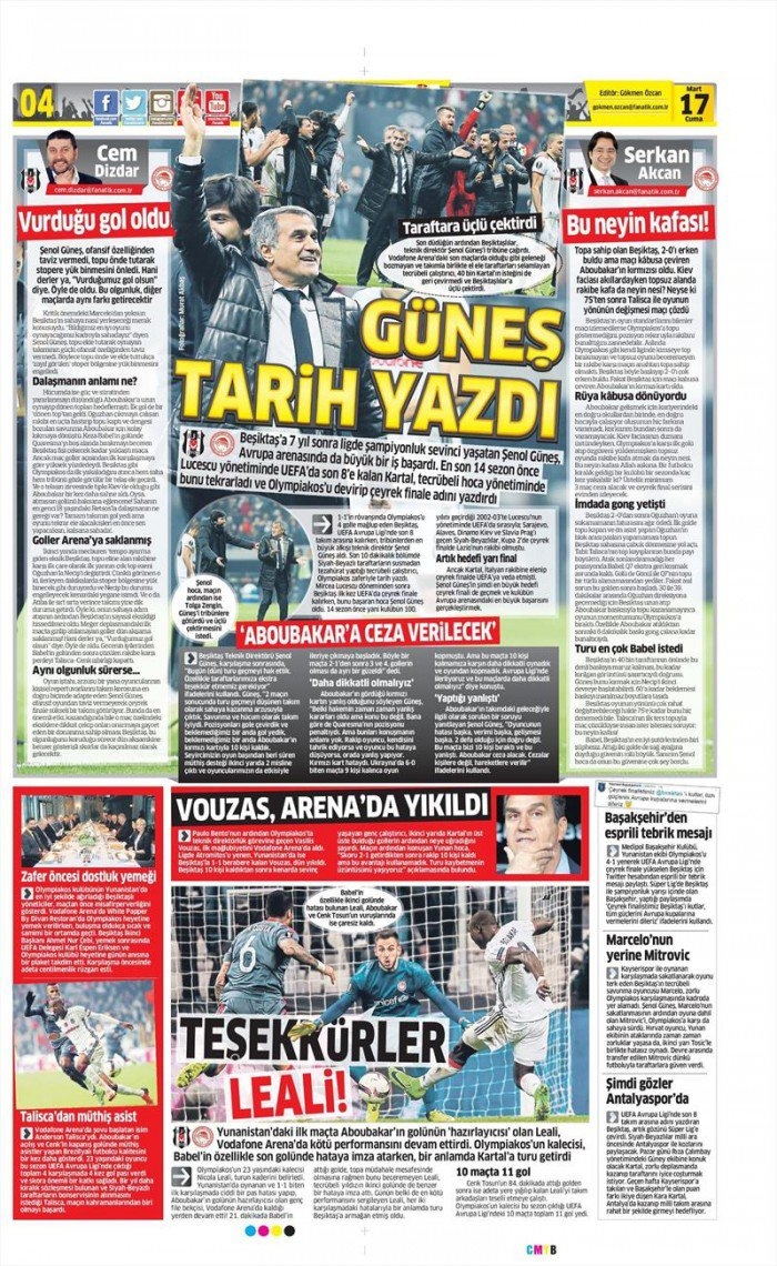 17 Mart 2017 | İşte gazetelerin Beşiktaş manşetleri - Görsel 4