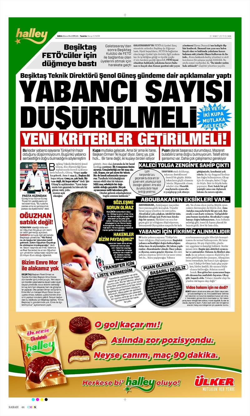31 Mart 2017 | İşte gazetelerin Beşiktaş manşetleri - Görsel 6