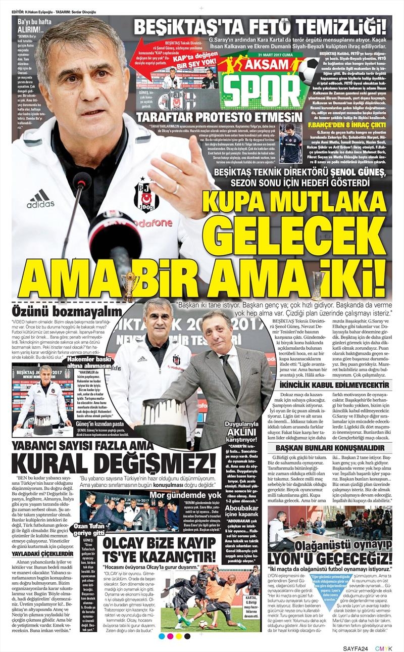 31 Mart 2017 | İşte gazetelerin Beşiktaş manşetleri - Görsel 8