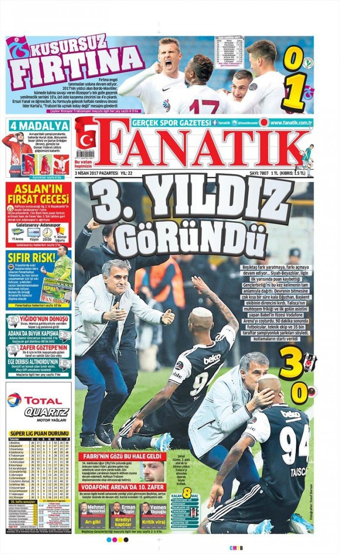 3 Nisan 2017 | İşte gazetelerin Beşiktaş manşetleri - Görsel 1