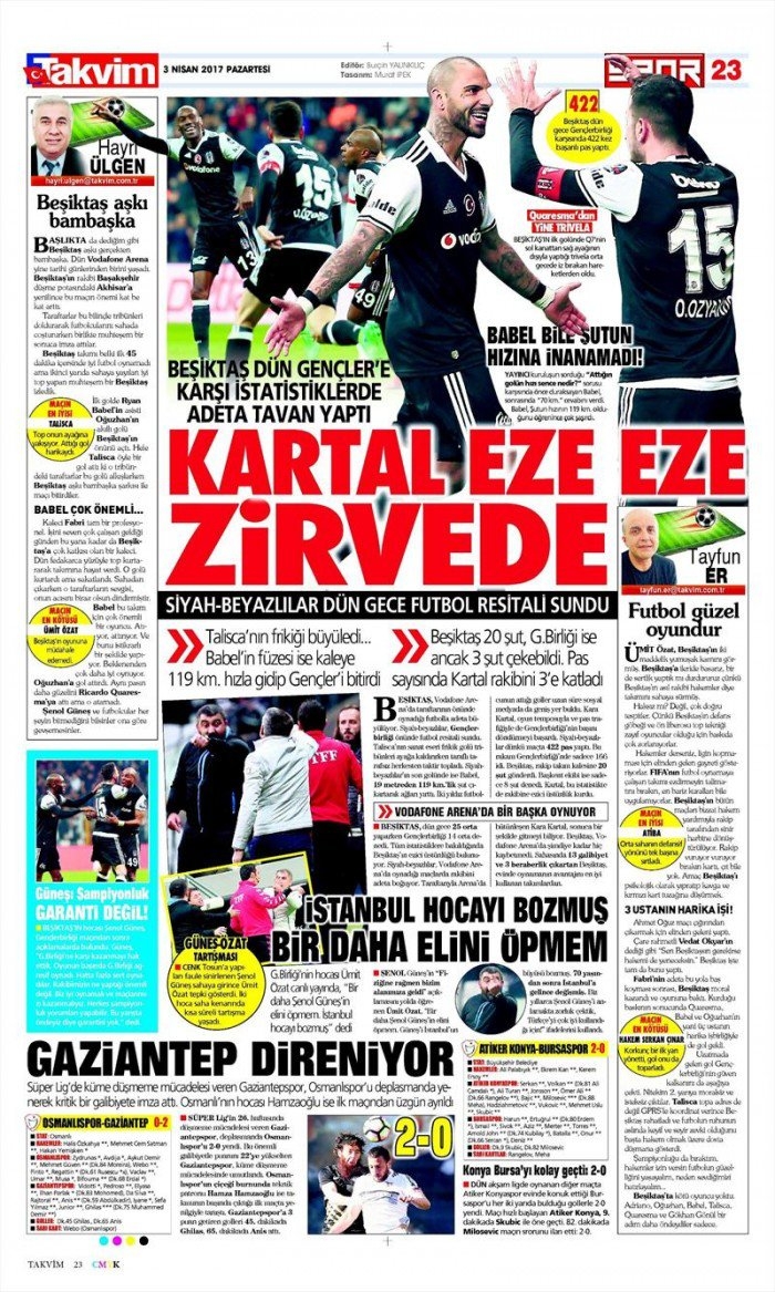 3 Nisan 2017 | İşte gazetelerin Beşiktaş manşetleri - Görsel 14