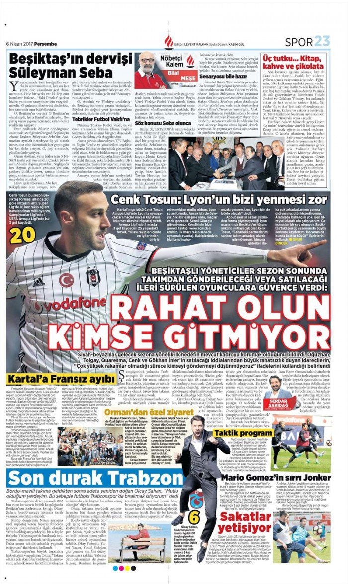6 Nisan 2017 | İşte gazetelerin Beşiktaş manşetleri - Görsel 7