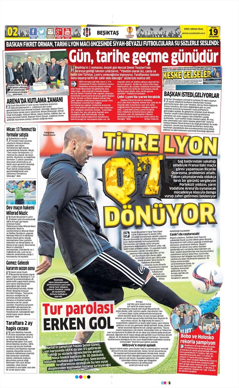 19 Nisan 2017 | İşte gazetelerin Beşiktaş manşetleri - Görsel 2
