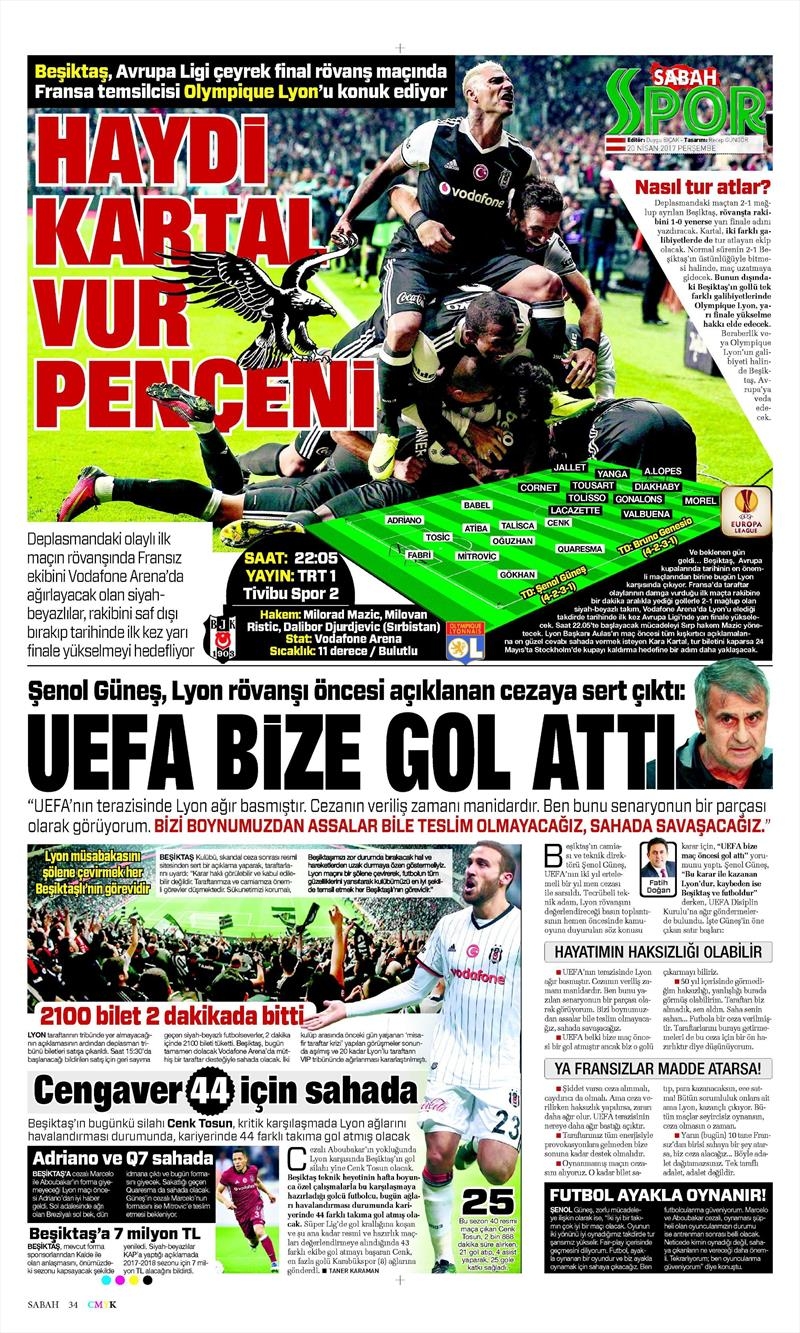 20 Nisan 2017 | İşte gazetelerin Beşiktaş manşetleri - Görsel 7