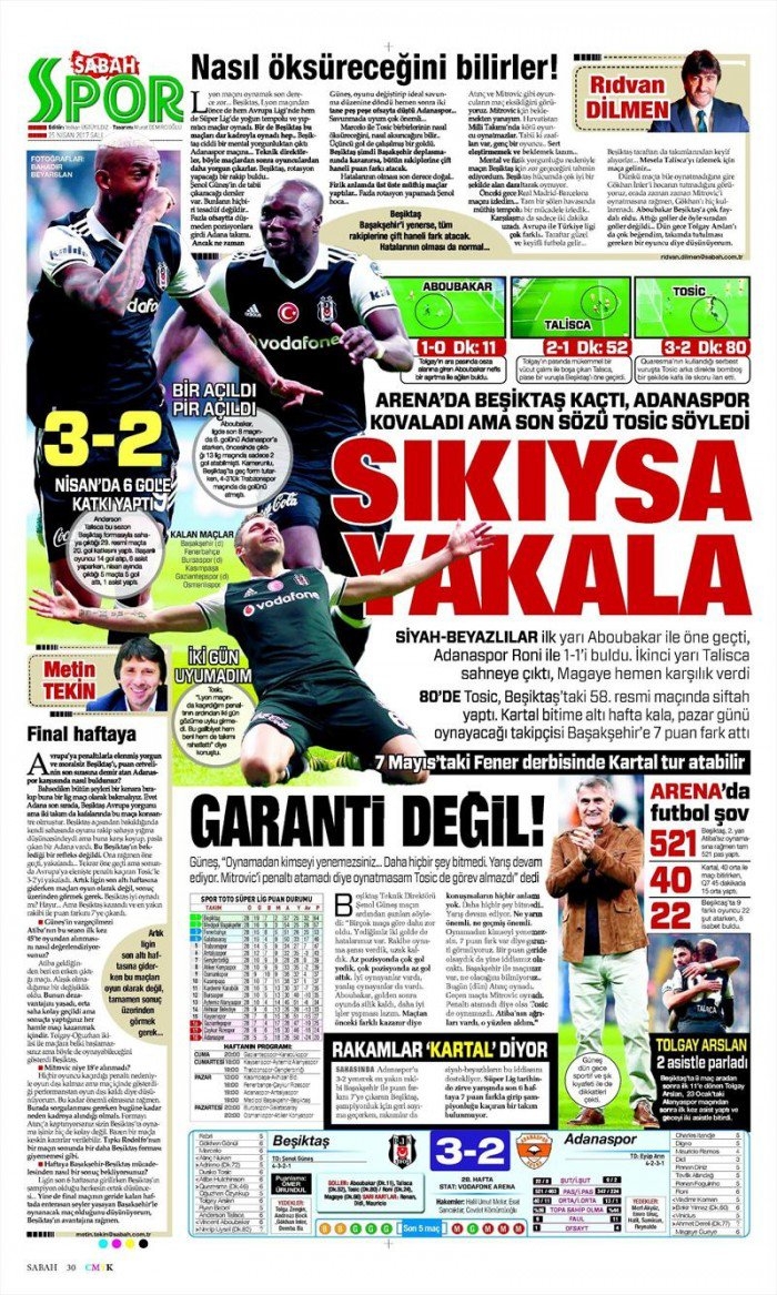 25 Nisan 2017 | İşte gazetelerin Beşiktaş manşetleri - Görsel 12