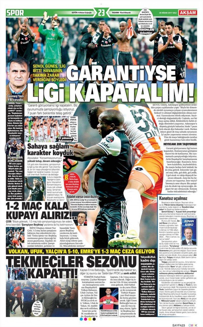25 Nisan 2017 | İşte gazetelerin Beşiktaş manşetleri - Görsel 18