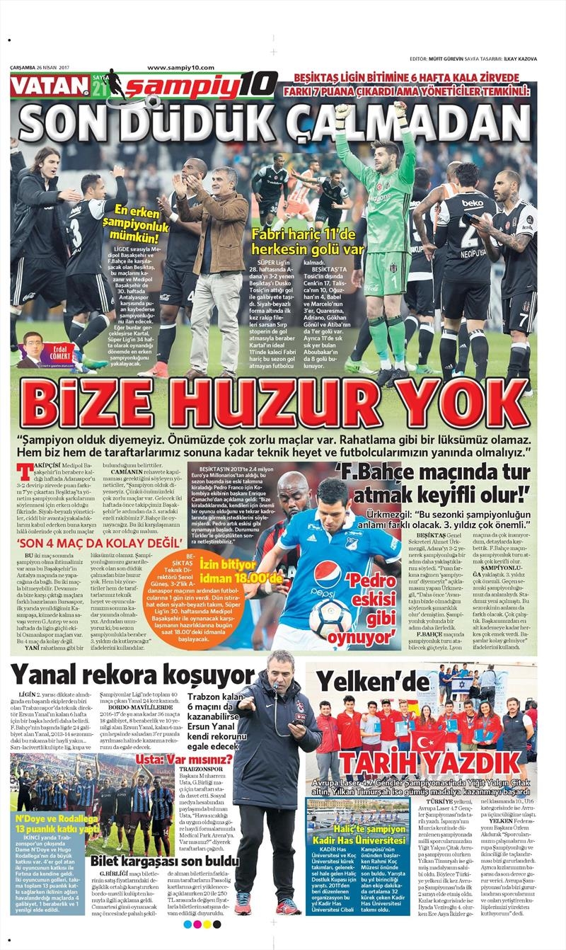 26 Nisan 2017 | İşte gazetelerin Beşiktaş manşetleri - Görsel 10
