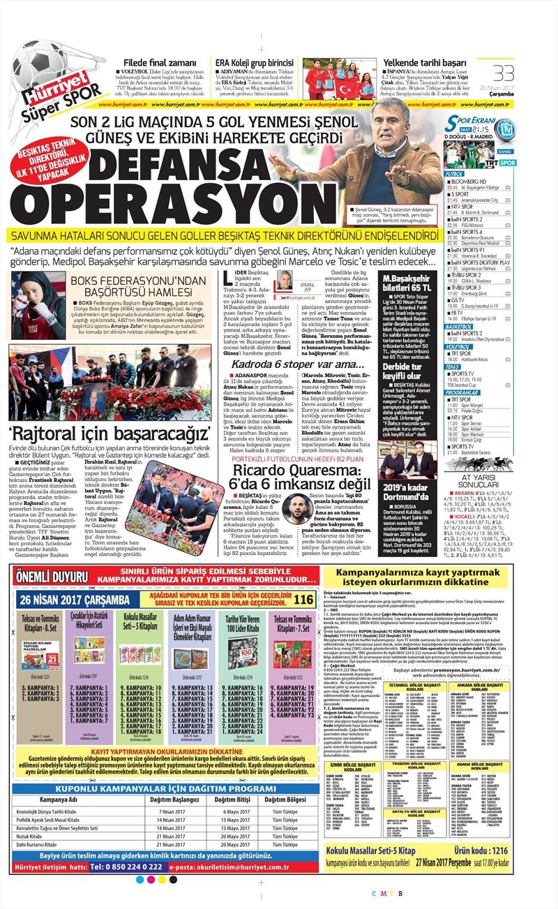 26 Nisan 2017 | İşte gazetelerin Beşiktaş manşetleri - Görsel 6