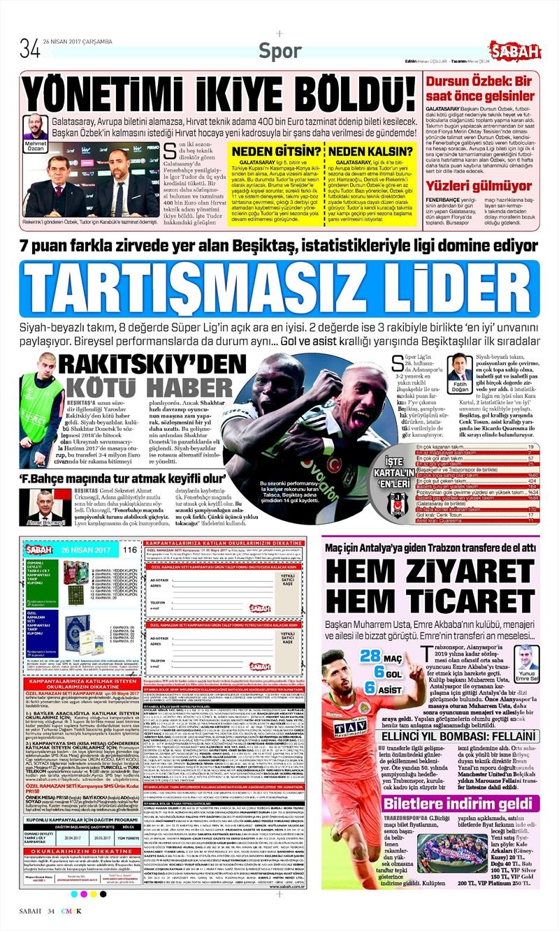 26 Nisan 2017 | İşte gazetelerin Beşiktaş manşetleri - Görsel 9