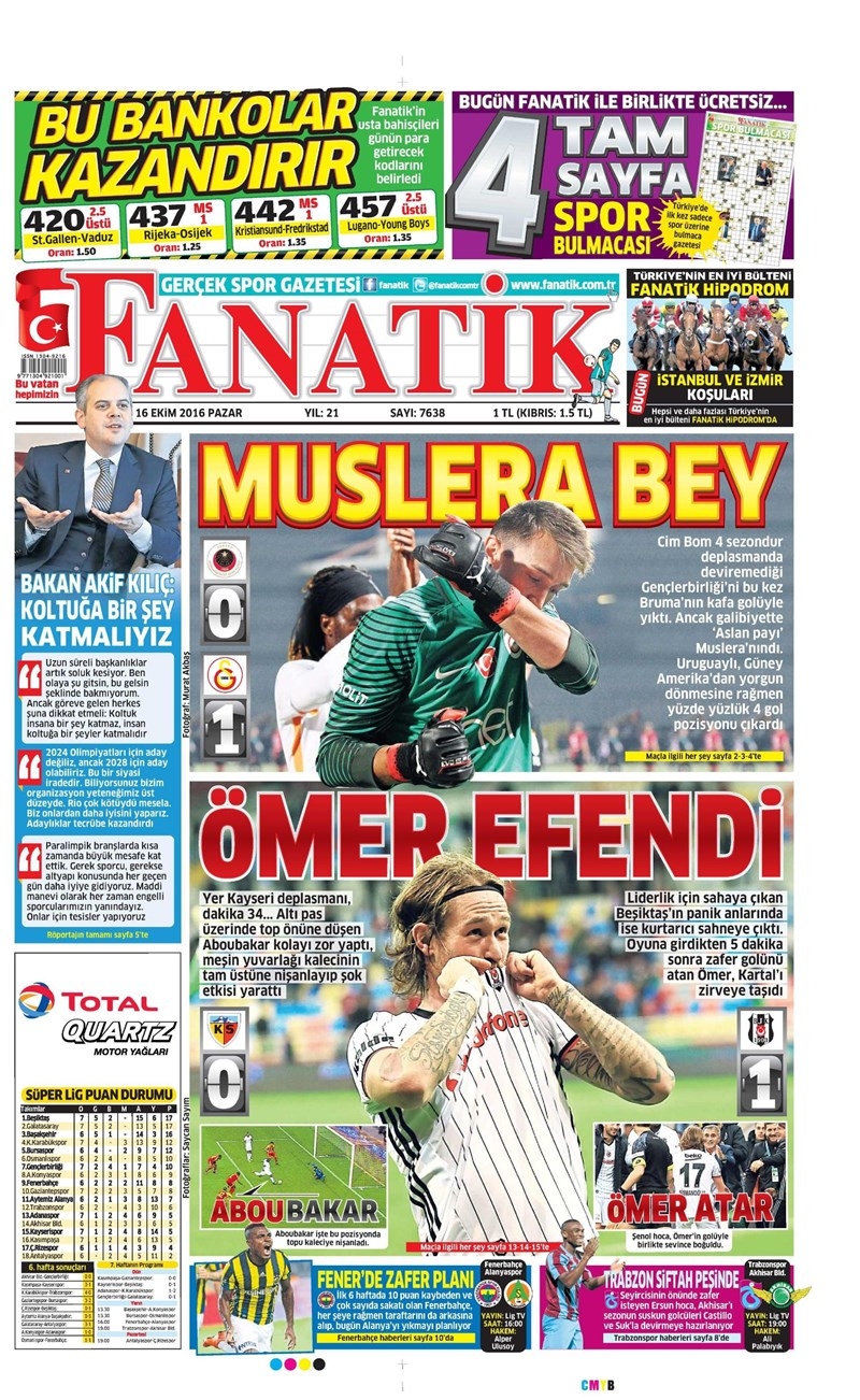 16 Ekim 2016 | Gazetelerin Beşiktaş Manşetleri - Görsel 2