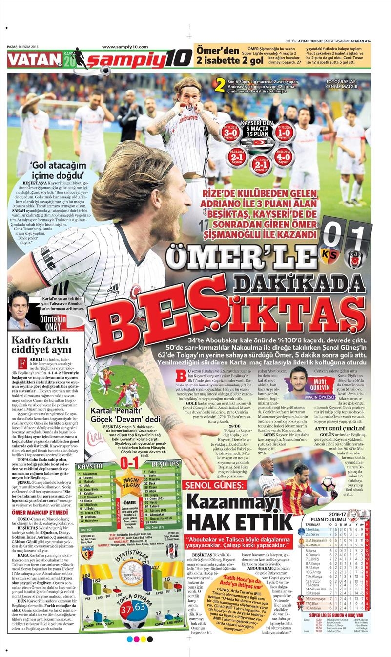 16 Ekim 2016 | Gazetelerin Beşiktaş Manşetleri - Görsel 33