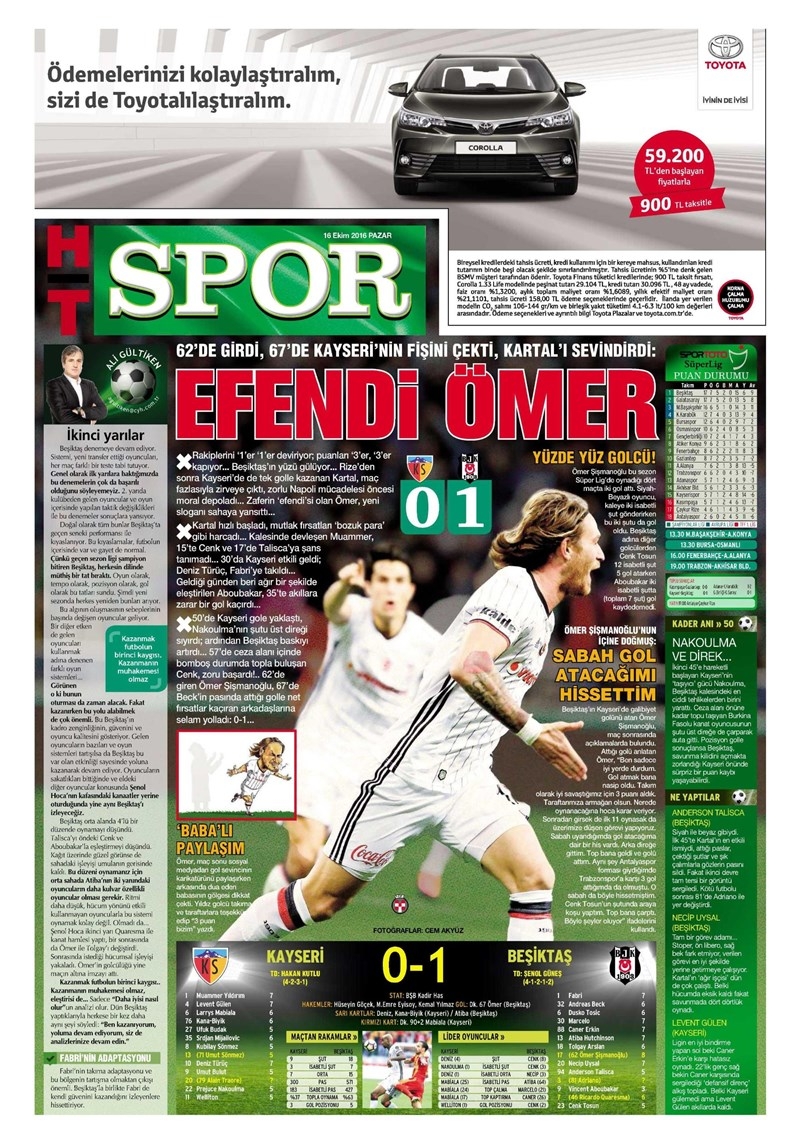 16 Ekim 2016 | Gazetelerin Beşiktaş Manşetleri - Görsel 4