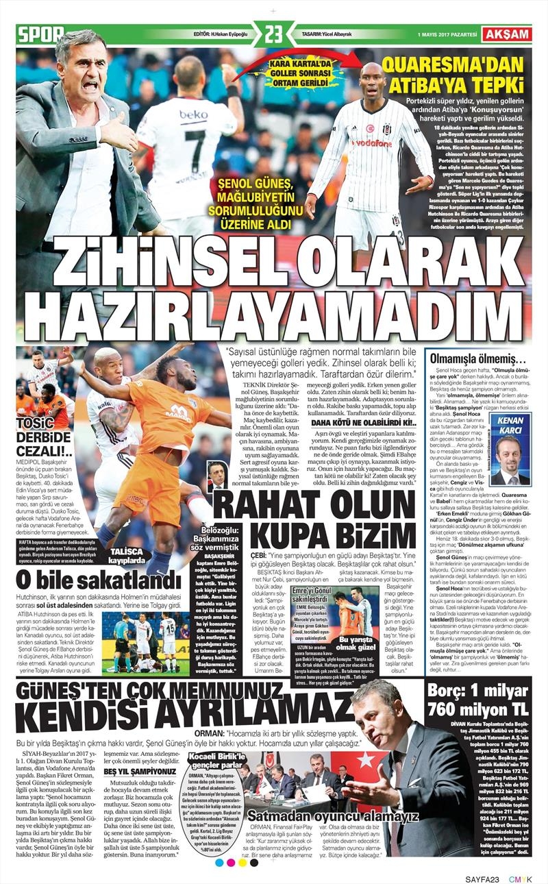 1 Mayıs 2017 | İşte gazetelerin Beşiktaş manşetleri - Görsel 14