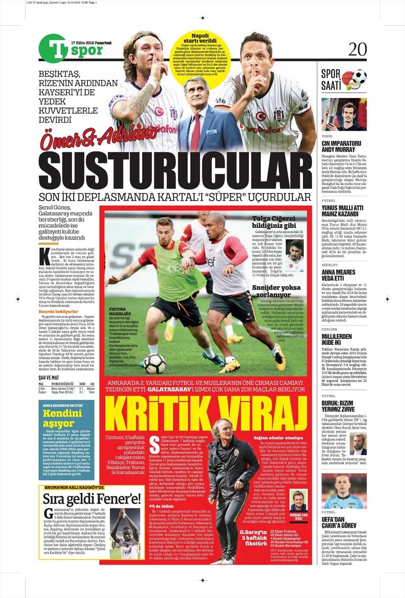 17 Ekim 2016 | Gazetelerin Beşiktaş manşetleri - Görsel 12