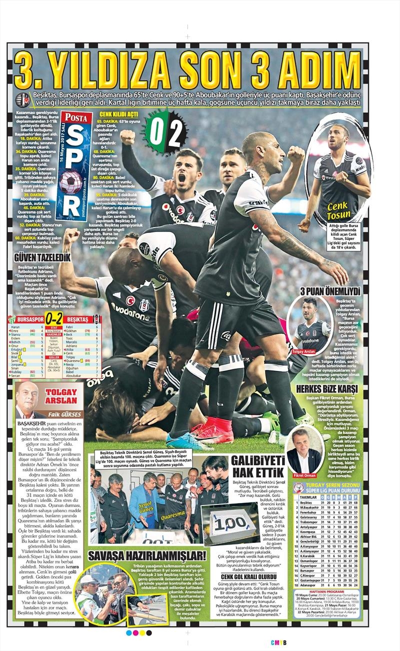16 Mayıs 2017 | İşte gazetelerin Beşiktaş manşetleri - Görsel 16