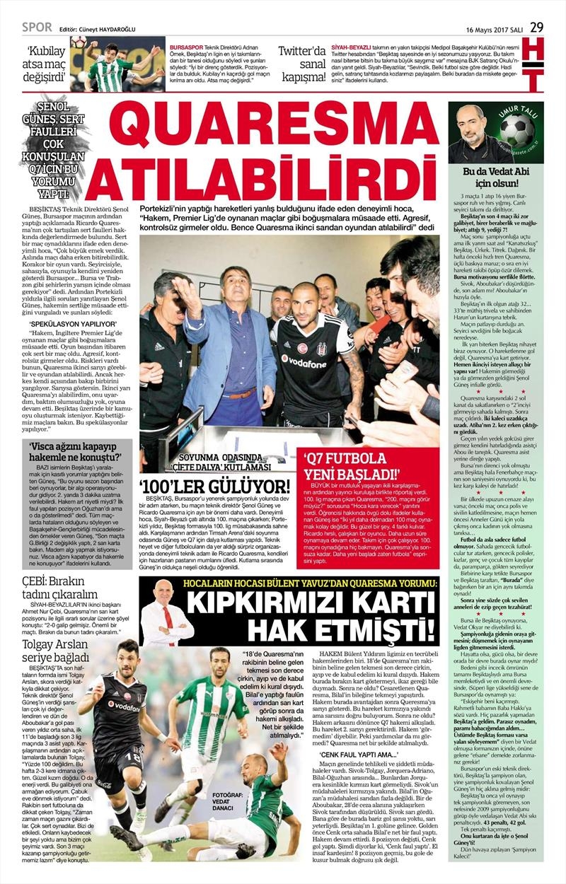 16 Mayıs 2017 | İşte gazetelerin Beşiktaş manşetleri - Görsel 17