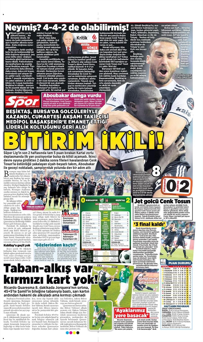 16 Mayıs 2017 | İşte gazetelerin Beşiktaş manşetleri - Görsel 19