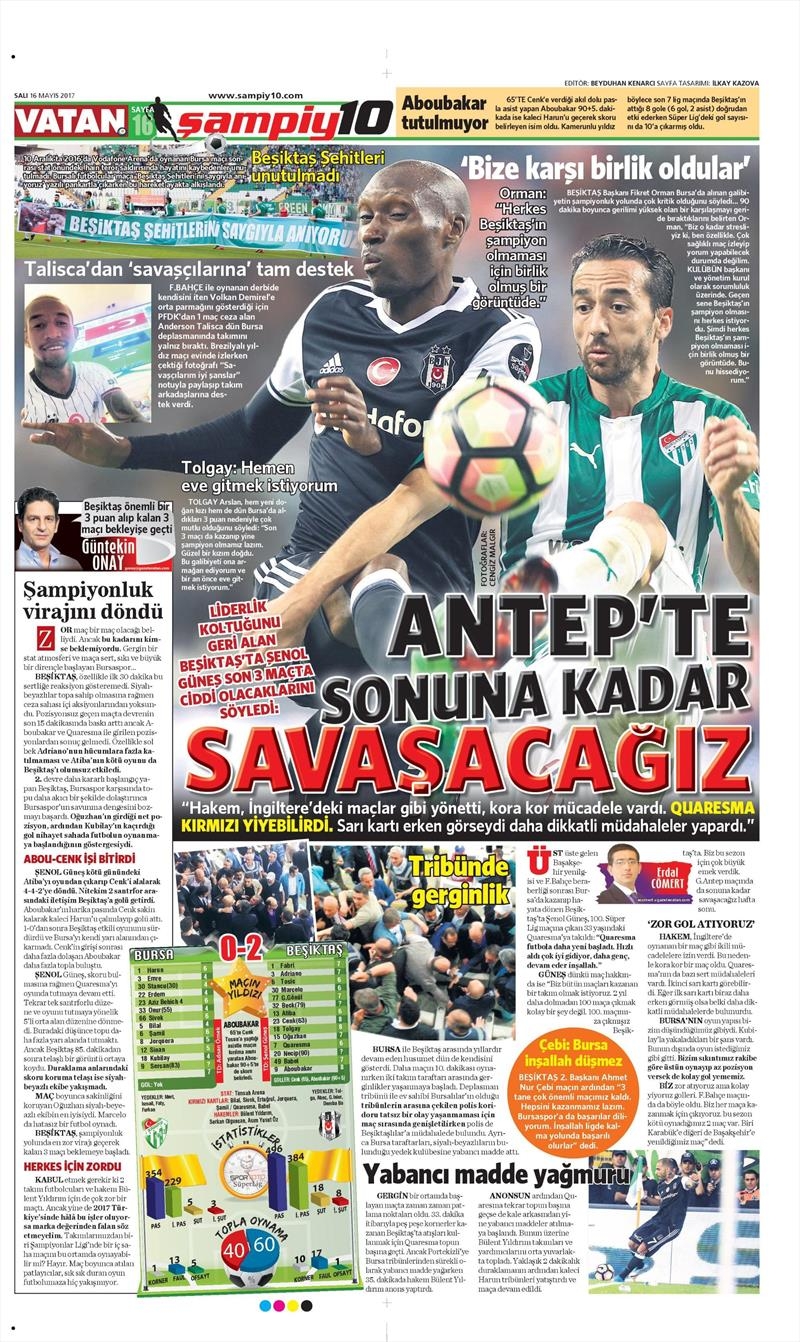 16 Mayıs 2017 | İşte gazetelerin Beşiktaş manşetleri - Görsel 2