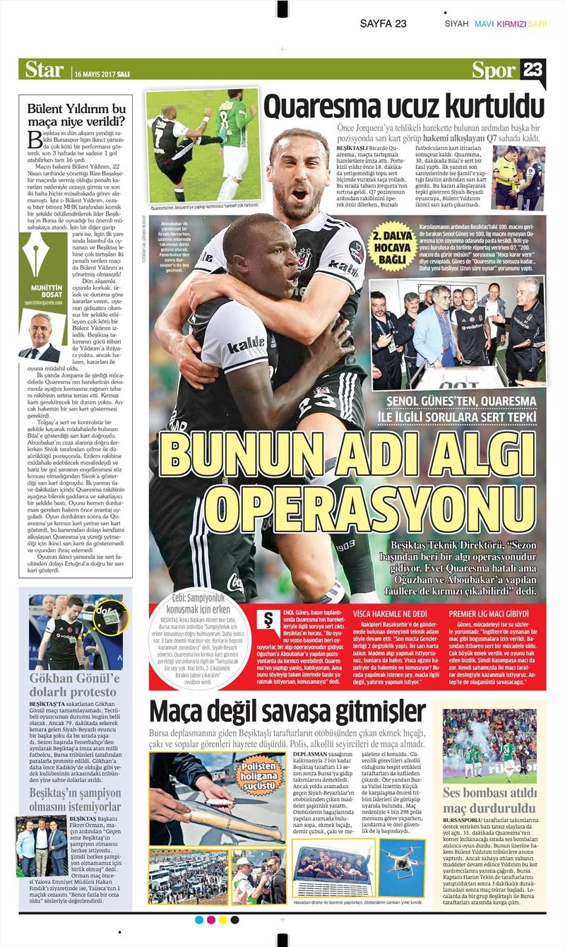 16 Mayıs 2017 | İşte gazetelerin Beşiktaş manşetleri - Görsel 20