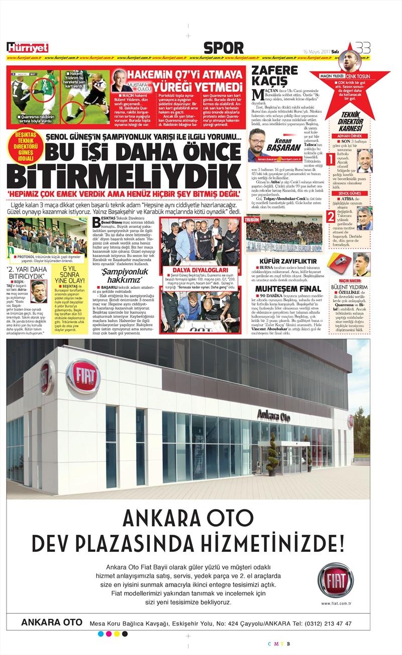 16 Mayıs 2017 | İşte gazetelerin Beşiktaş manşetleri - Görsel 22