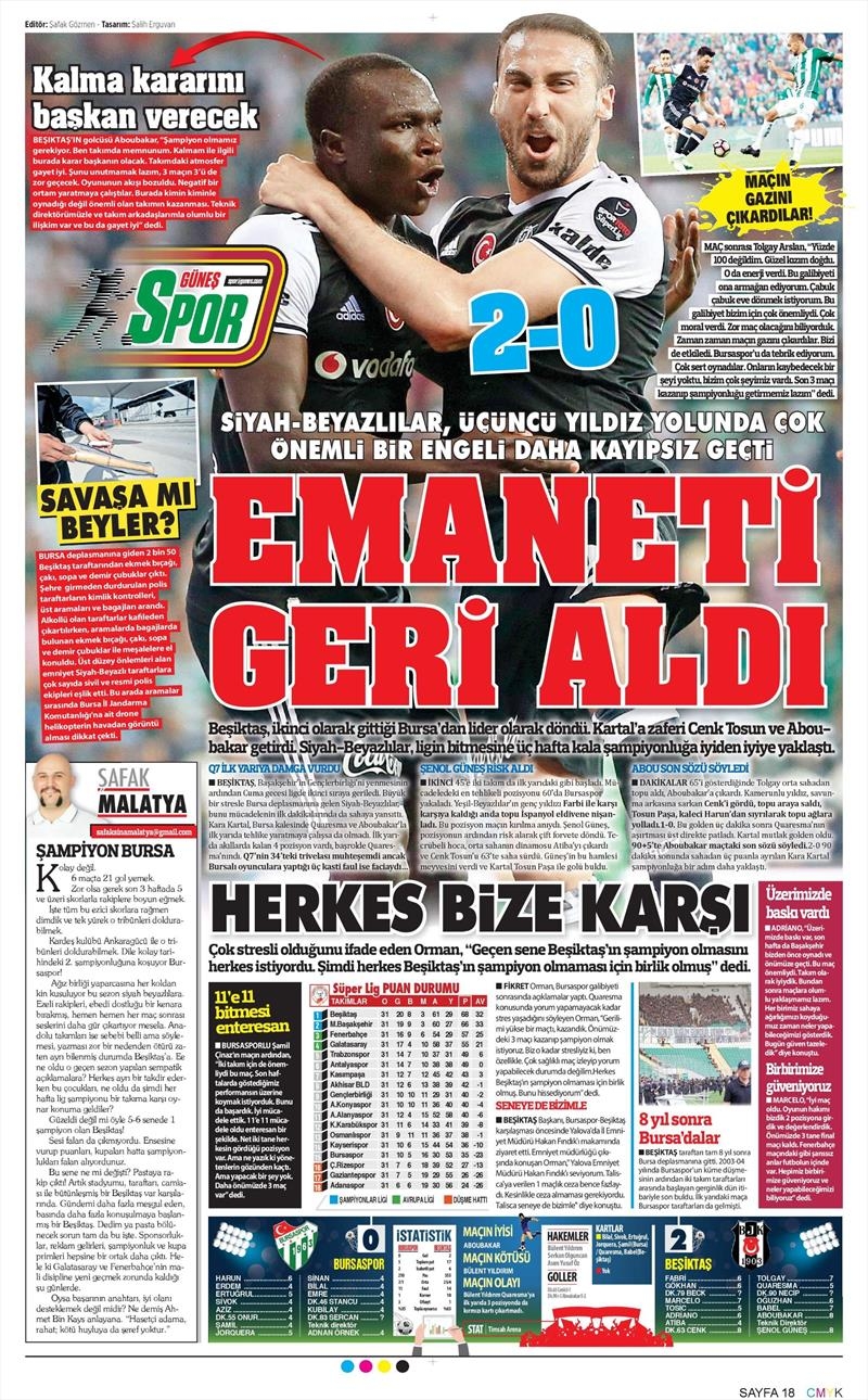 16 Mayıs 2017 | İşte gazetelerin Beşiktaş manşetleri - Görsel 9