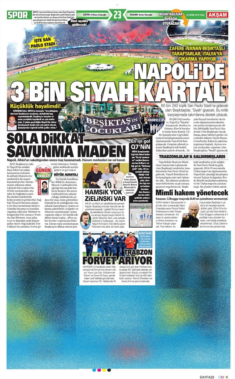 18 Ekim 2016 | Gazetelerin Beşiktaş manşetleri - Görsel 13