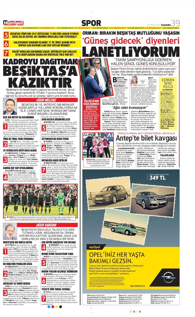 24 Mayıs 2017 | İşte gazetelerin Beşiktaş manşetleri - Görsel 11