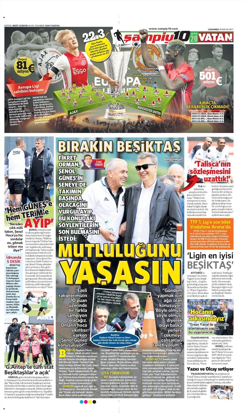 24 Mayıs 2017 | İşte gazetelerin Beşiktaş manşetleri - Görsel 12