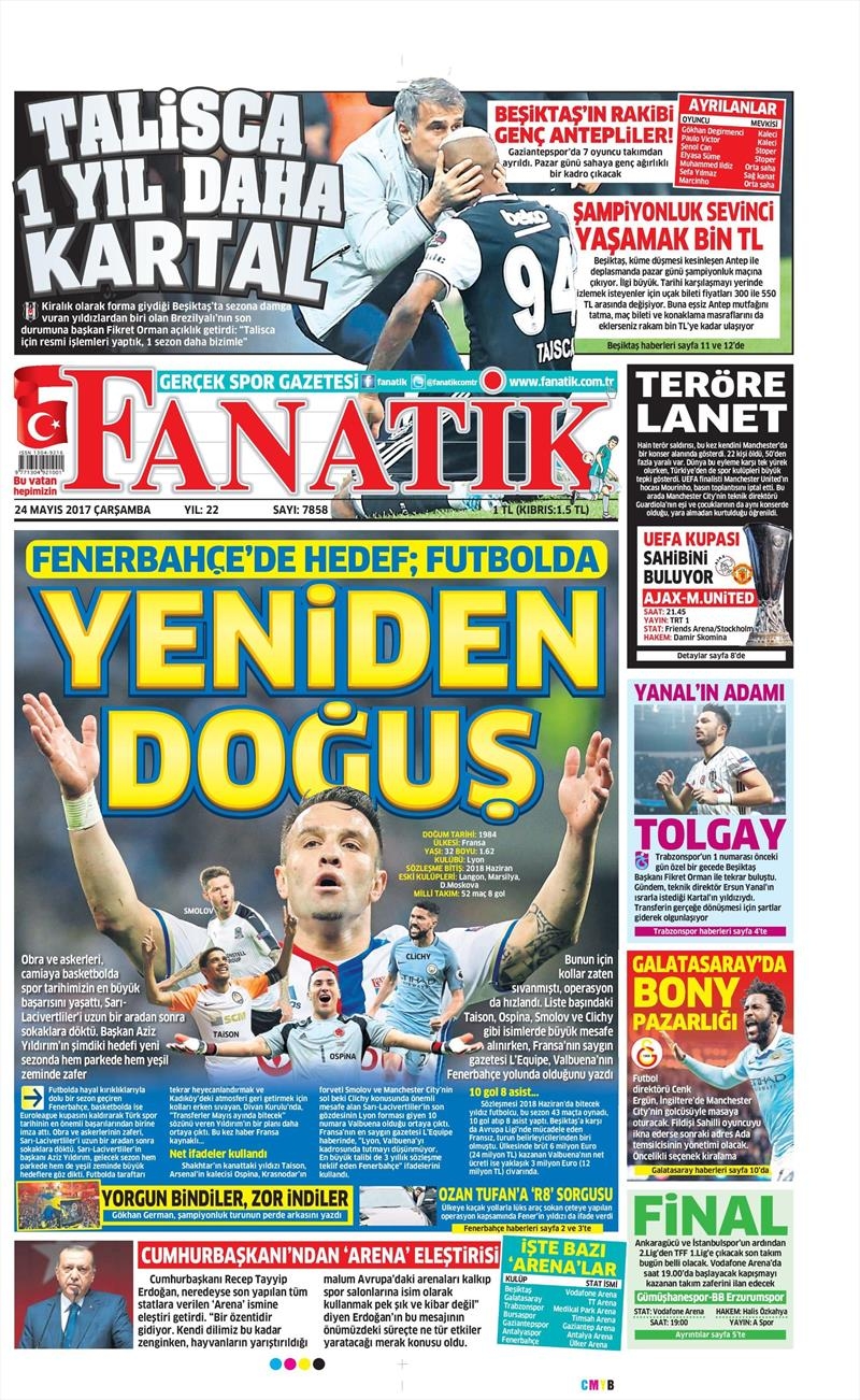 24 Mayıs 2017 | İşte gazetelerin Beşiktaş manşetleri - Görsel 3