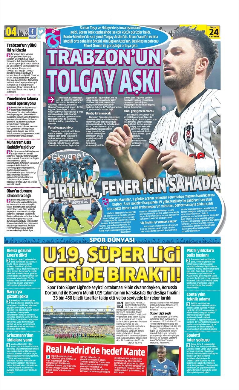 24 Mayıs 2017 | İşte gazetelerin Beşiktaş manşetleri - Görsel 4