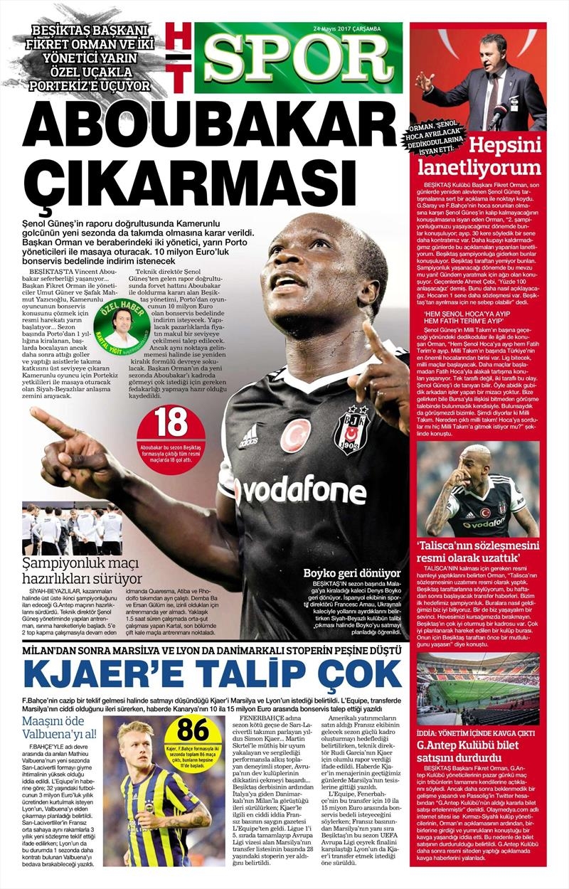 24 Mayıs 2017 | İşte gazetelerin Beşiktaş manşetleri - Görsel 9