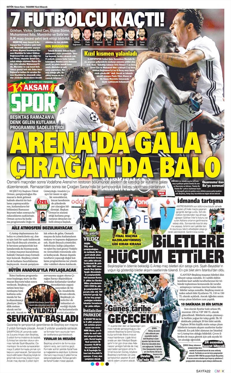 25 Mayıs 2017 | İşte gazetelerin Beşiktaş manşetleri - Görsel 2