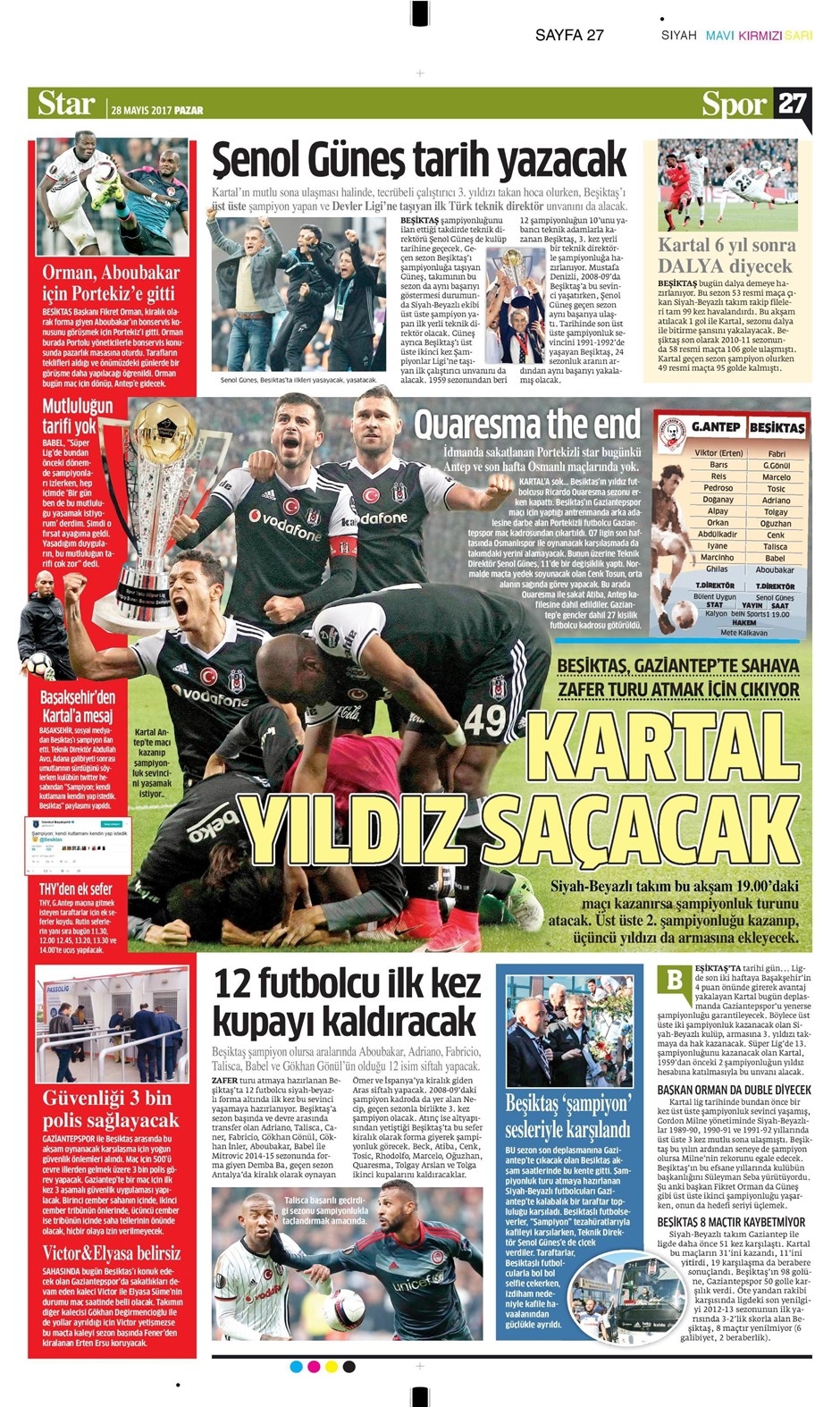 28 Mayıs 2017 | İşte gazetelerin Beşiktaş manşetleri - Görsel 5