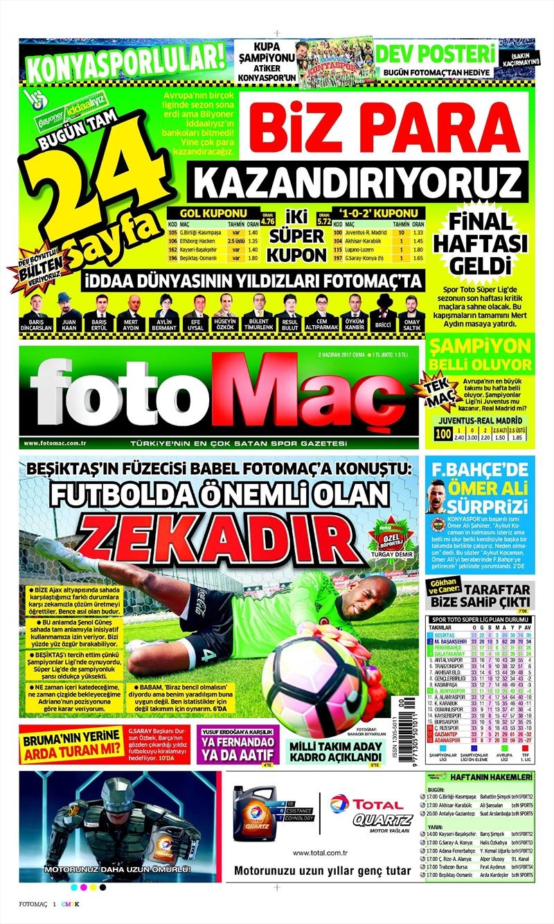 02 Haziran 2017 | İşte Gazetelerin Beşiktaş Manşetleri - Görsel 10