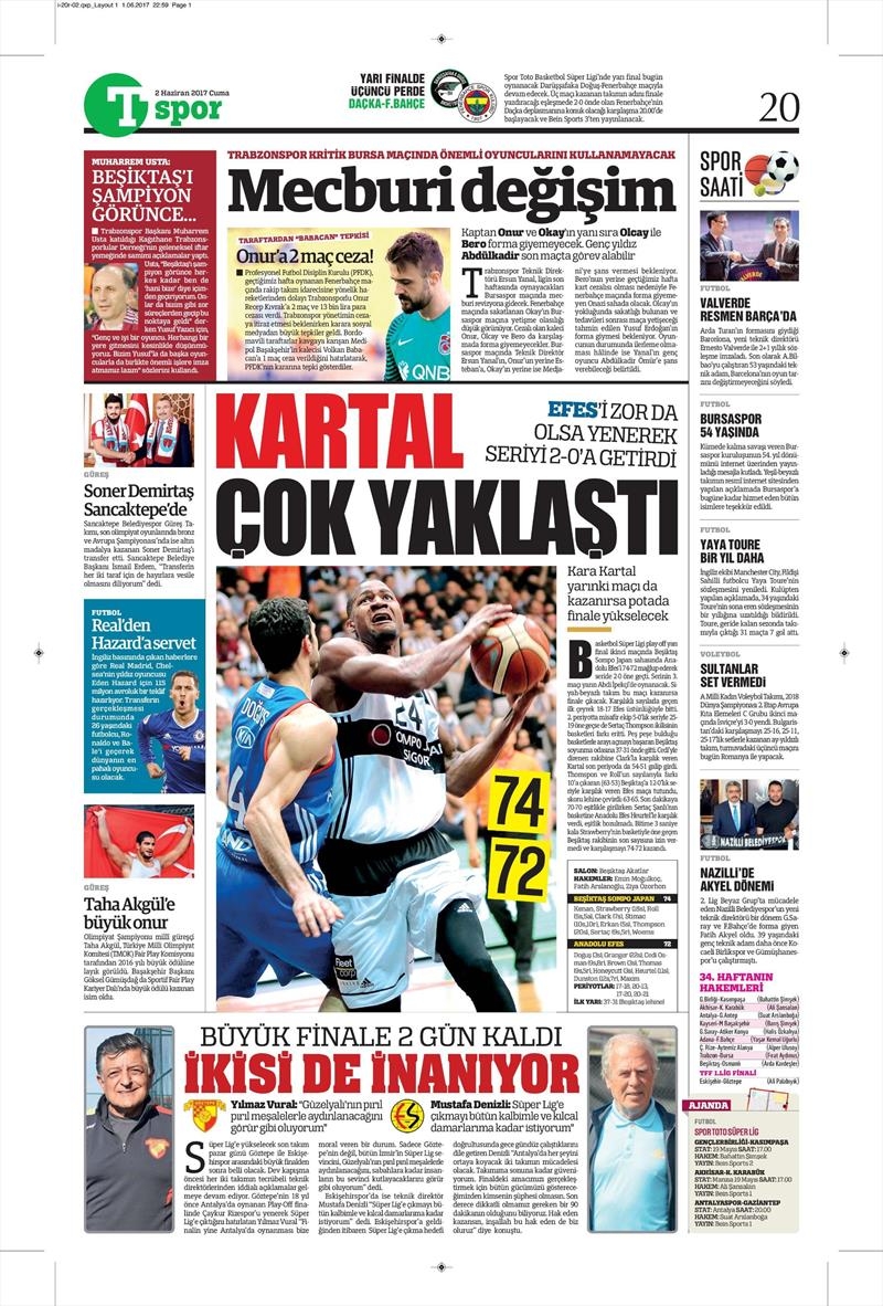 02 Haziran 2017 | İşte Gazetelerin Beşiktaş Manşetleri - Görsel 14