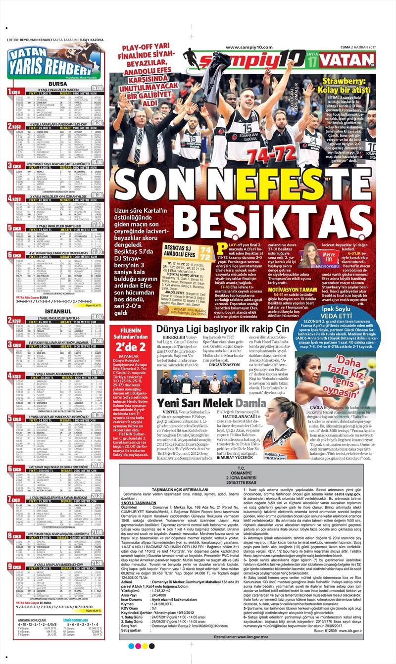 02 Haziran 2017 | İşte Gazetelerin Beşiktaş Manşetleri - Görsel 17