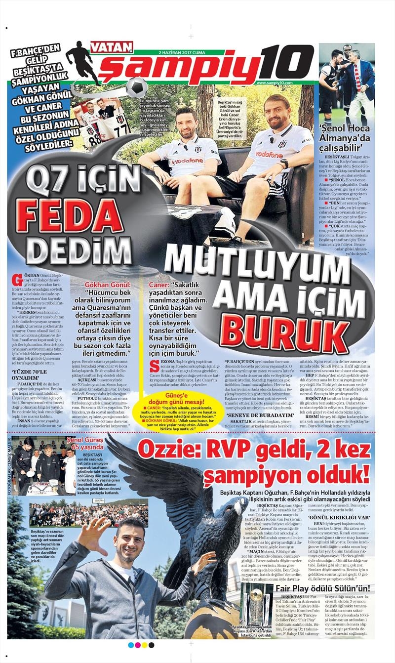 02 Haziran 2017 | İşte Gazetelerin Beşiktaş Manşetleri - Görsel 18