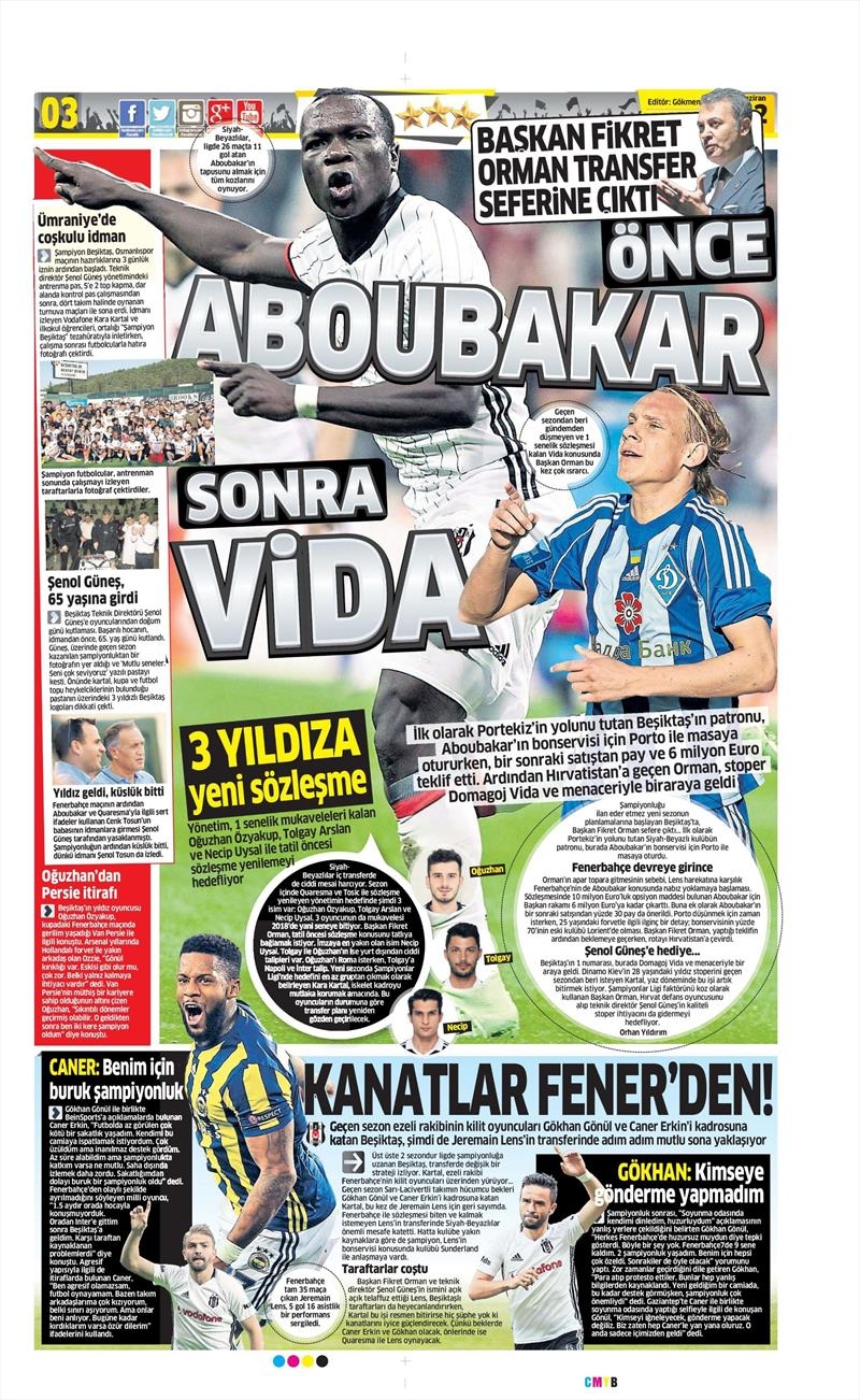 02 Haziran 2017 | İşte Gazetelerin Beşiktaş Manşetleri - Görsel 4