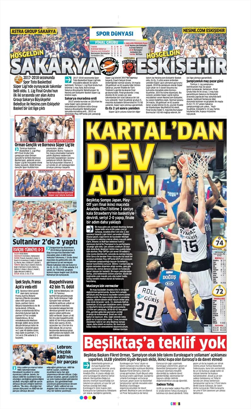 02 Haziran 2017 | İşte Gazetelerin Beşiktaş Manşetleri - Görsel 6