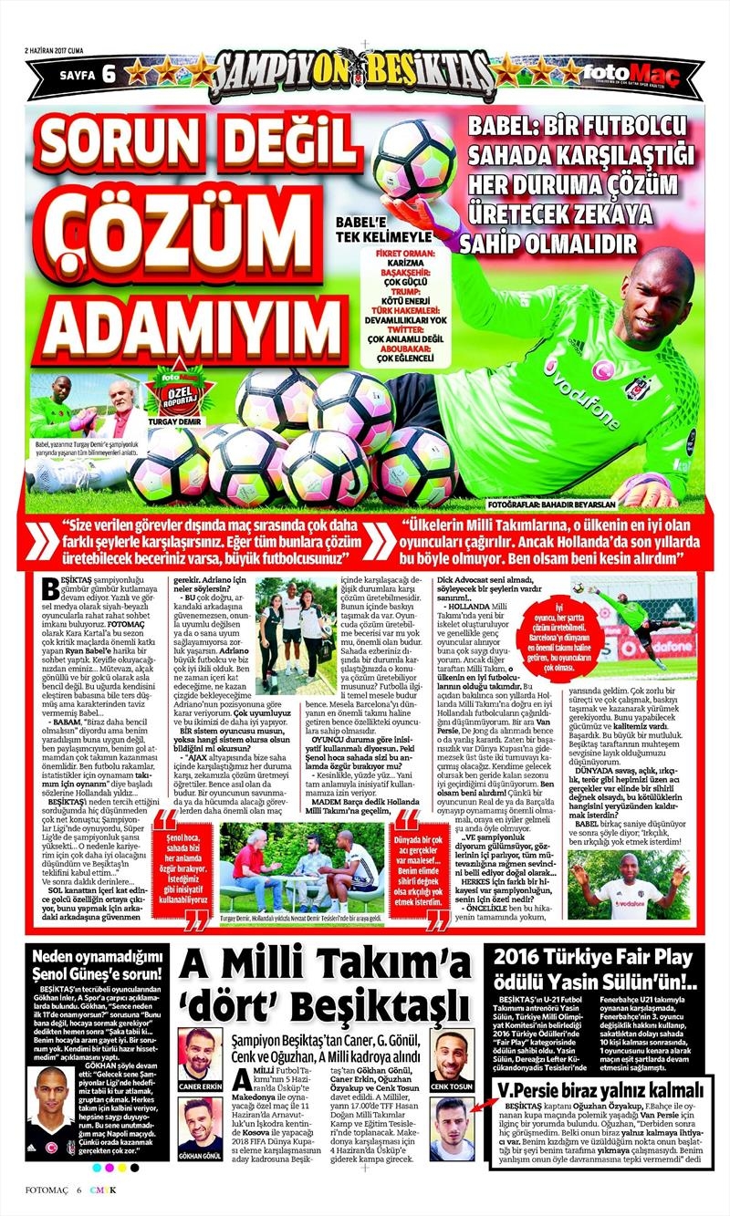 02 Haziran 2017 | İşte Gazetelerin Beşiktaş Manşetleri - Görsel 7