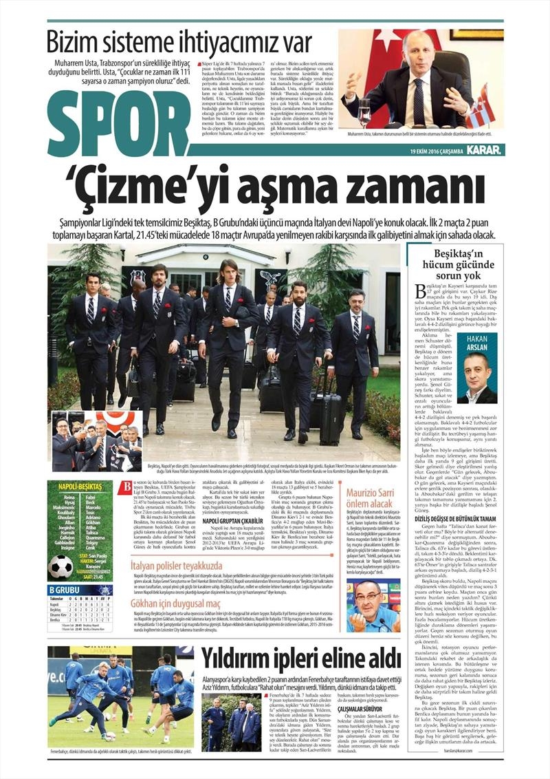 19 Ekim Çarşamba | Gazetelerin Beşiktaş Manşetleri - Görsel 12