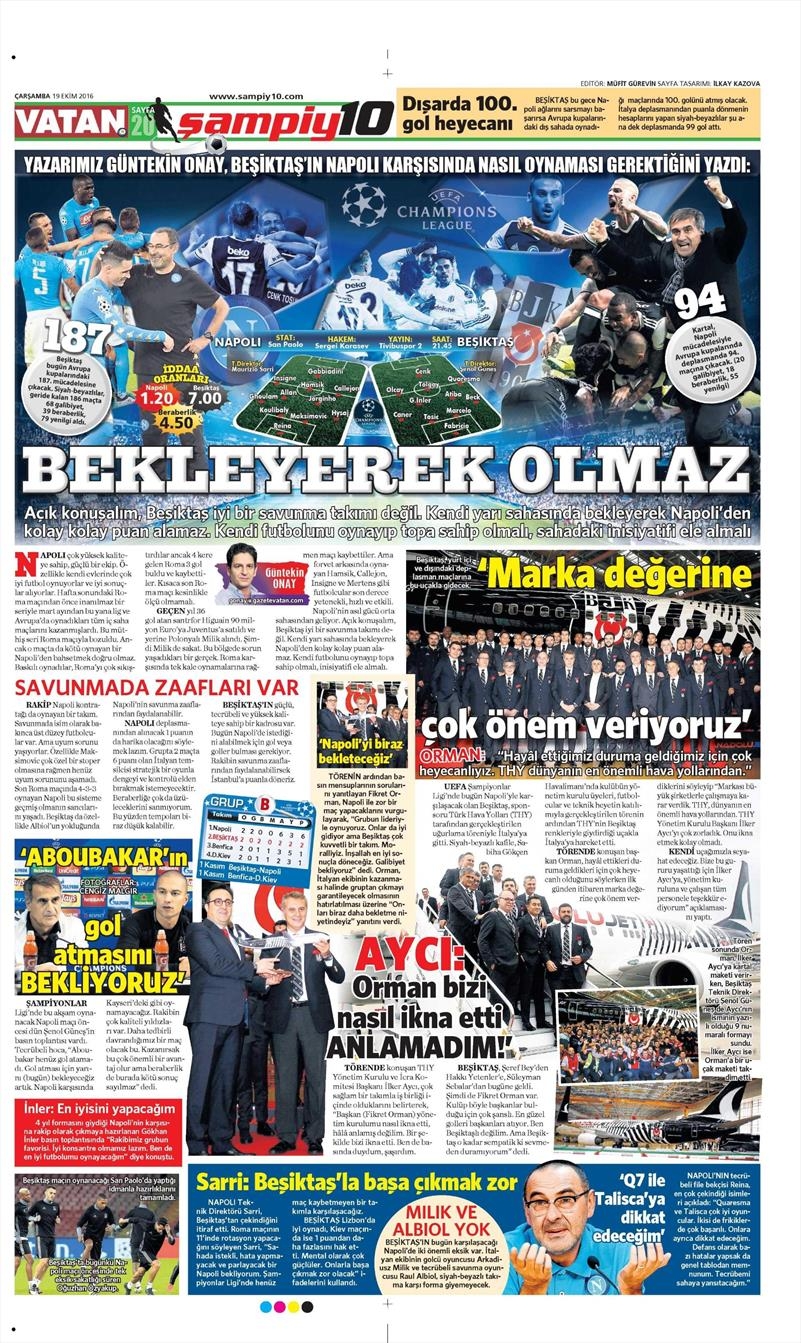 19 Ekim Çarşamba | Gazetelerin Beşiktaş Manşetleri - Görsel 21