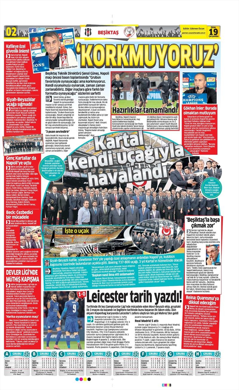 19 Ekim Çarşamba | Gazetelerin Beşiktaş Manşetleri - Görsel 4