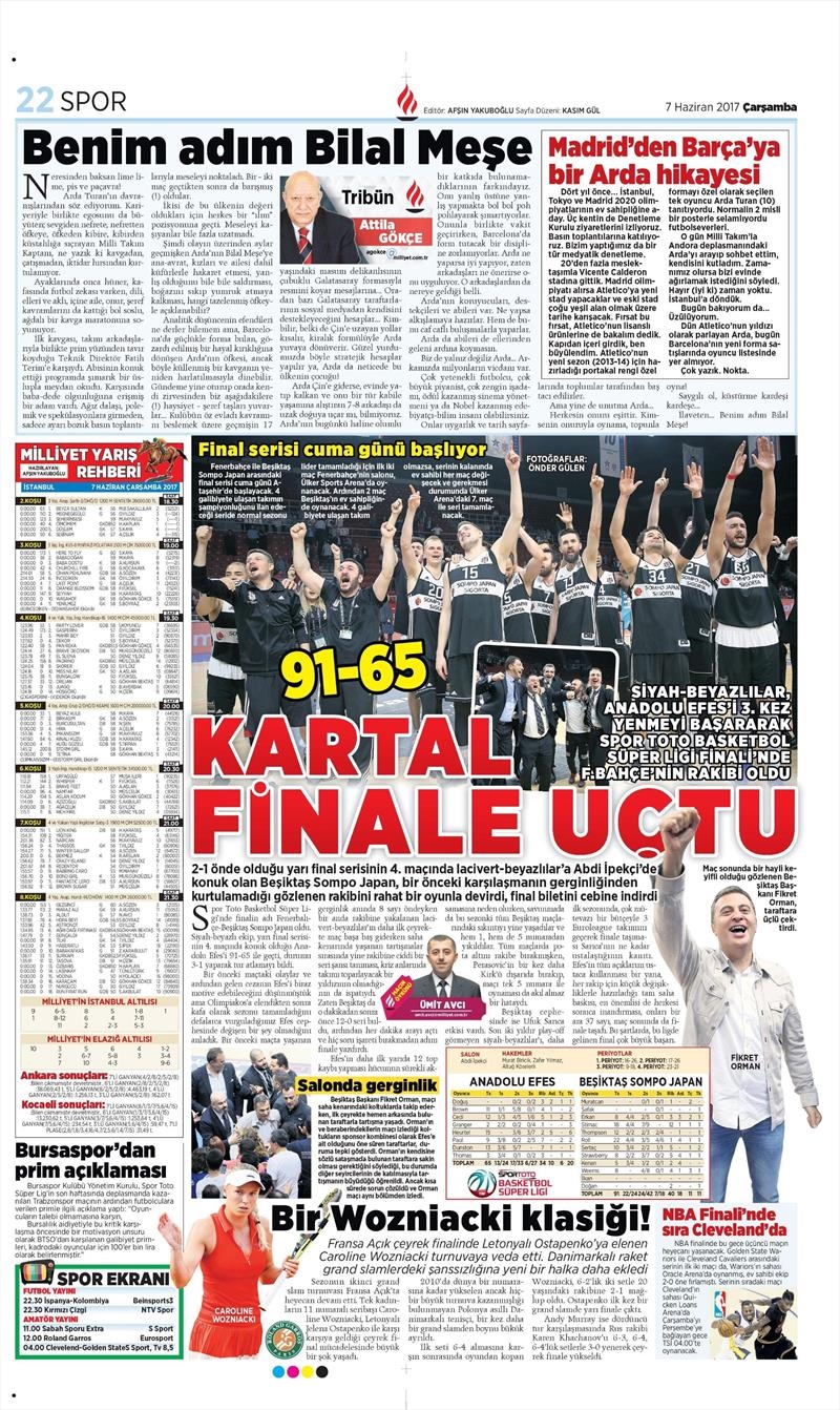 07 Haziran 2017 | Gazetelerin Beşiktaş Manşetleri - Görsel 10