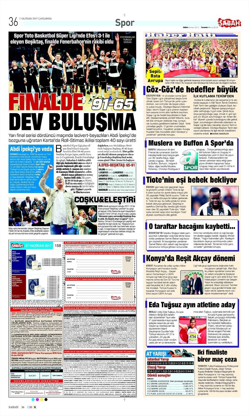 07 Haziran 2017 | Gazetelerin Beşiktaş Manşetleri - Görsel 12