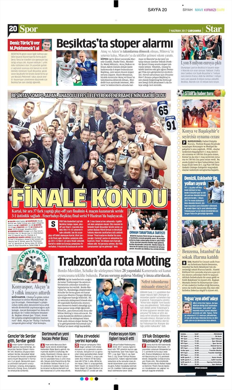07 Haziran 2017 | Gazetelerin Beşiktaş Manşetleri - Görsel 14