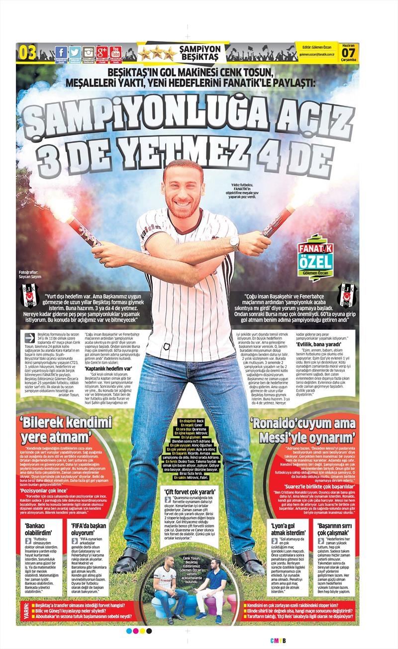 07 Haziran 2017 | Gazetelerin Beşiktaş Manşetleri - Görsel 2